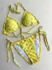 Women Classic badkläder vintage bokstav mikro mönster tryck sexig sommar två stycken baddräkt heta kvinnor mode bikinis 10 stilar baddräkt