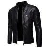 Veste en cuir pour hommes de créateur veste pour hommes automne printemps col montant fermeture éclair moto mode veste en cuir de moto