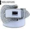 2022 Designer Belt Bb Simon Belts for Men Women Shiny diamond belt white Blanc Classic cintura uomo boosluxurygoods2199