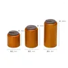 Smyckespåsar Cylindrical Ring Display Rack Solid Wood Microfiber Decoration Three Piece Set Props Holder