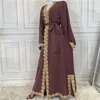 Vêtements ethniques Abayas musulmans du Moyen-Orient pour les femmes brodées Kaftan Dubaï Turquie Abaya Islam Robe Kimono Maroc Cardigan islamique