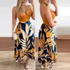 Robes de travail Sangle V Cou Crop Top Chemise Taille Haute Jupe Longue Tenues Streetwear Femmes Élégantes Tropic Imprimer Deux Pièces Ensemble Y2K Chic Vêtements