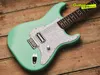 In Stock Tom Delonge Surf Green Electric Guitar White Pearl Pickguard Custom Delonge Neck Plate Vintage Tuners Hardtail Bridge with Block Saddles