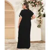 Roupas étnicas Abayas Africanas para Mulheres Dashiki Plus Size Caftan Algodão Kaftan O-pescoço Jilbab Vestido Solto Mangas Curtas Cobrir