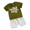 Kleidungssets Baby Jungen 1. Geburtstag Outfits Briefdruck Kurzarm T-Shirts und Shorts 2-teiliges Sommerkleidungsset