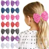 Haaraccessoires 1 paar diamanten strikknoopclips hoofddeksels kleurrijke strass lint haarspelden hoofdtooi voor kinderen