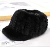 Bollmössor vinter kvinnor mode ryska tjock varm baseball cap fluffy äkta topphatt