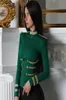 Ocstrade kadın ceketler bahar sonbahar ceket parti yüksek kaliteli yeşil artı boyutu zarif uzun kollu bandaj ceketi vücutcon 2011123605220
