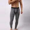Men's Thermal Underwear Fashion Brand Cross Stripe Cotton Man Sexy Pouch Lounge Pants Gay Sleeping Pajama Leggings Size S M L