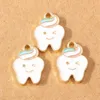 Charms 10pcs Cute Enamel Cartoon Tooth Pendants For Making Earrings Necklace Handmade Bracelet DIY Jewelry Accessories