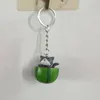 4pcs Watermelon Laughing Cat Keychains Pendant Cute Anime Figure Bag Key Rings Kawaii Car Keys Chain Trinket Cartoon Keyring Charms Fashion Accessories