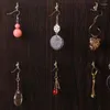 Pochettes à bijoux boucles d'oreilles en bois clous d'oreilles collier présentoir multifonctionnel écran pliant support de support de boucle d'oreille avec carte 50pc