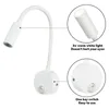 Lâmpadas de parede LED Mangueiras Lâmpada 3W Flexível Home El Bedside Reading Light Modern Fashion Book Lights com interruptor