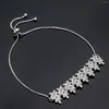 Necklace Earrings Set 2024 Unique Design Zircon Wedding Jewelry For Women Adjustable 4PCS Bracelet Bridal Anniversary Party Gift