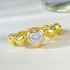 Anillos de racimo S925 Plata Instagram Anillo de emparejamiento en forma de corazón Joyería de moda Serie romántica al por mayor