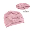 Bérets coton chapeau chimiothérapie foulard Turban sommeil pour les femmes (rose)