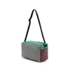 Original Splicing Geometric Diamond Checkered Bag Fashionable Silicone Saddle One Shoulder Portable Crossbody Women's Bag