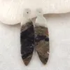 Gevşek değerli taşlar varış mücevher aksesuarları doğum günü hediyesi doğal picasso jasper oyma yapraklar moda küpe boncuklar35x8x3mm4g