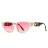 Óculos de sol com foto de rua na moda pintada de metal com armação redonda colorida 9998