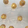 Strings 2.5M 10LED Paper Rattan Ball Light Decoration Christmas Festival String Pendant Braided