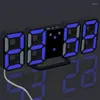 Wall Clocks LED Digital Clock Glowing Night Mode Brightness Adjustable Electronic Table Hanging Home Bedroom