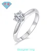 Bague de créateur Bague en diamant Bague d'amour Bagues Designer pour femmes Bague moissanite S925 Argent TIffanyitys Six Claw Same Style Mosang Stone Ring