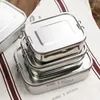 Dinnerware 1/2/3 Grids 304 Stainless Steel Lunch Bento Box Container Double Buckle Snack Storage Sealed Insulation