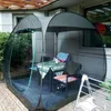 Namioty i schroniska Outdoor Mosquito Net Garden Namiot Automatyczne szybkie otwarcie Podwyższone Słoneczne Schronisko Duża oddychająca gazy plaża 5-8 Peopl