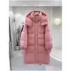 Womens Down Parkas Ny ankomst Anpassad logotyp Ic Coat Kne Längd Lök Skur Women White Duck Jacket för vinterdropp Leverans Klädskoskolt Dhajp