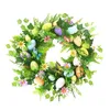 Декоративные цветы, пасхальное яйцо, венок для украшения входной двери, зеленые листья, 17,7 дюйма, праздничное крыльцо, фермерский дом, праздничный декор