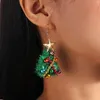 Boucles d'oreilles pendantes pendentif arbre de noël pour femmes, boule étoile colorée Simple, bijoux porte-bonheur, fête de vacances, cadeau personnalisé pour filles