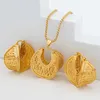 Colar brincos conjunto e pingente jóias africanas para senhoras 18k cor de ouro argola uso diário acessório de jóias