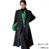 Korki damskie Wysokiej jakości płaszcz dla kobiet podwójnie piersi jesienna zima 2024 elegancka odzież wierzchnia mody - czarny szary brąz