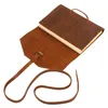 Diario clásico con cuerda para encuadernación hecha a mano para regalo atado a mano (marrón)
