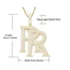 Rap Hip Hop ketting dubbele R grote beginletter fijne sieraden aangepaste hanger Moissanite Vvs Sterling Sier Punk 1st
