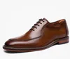 Italie 4103 hommes Oxfords Business Robe Party Wedding Great En cuir Black Brown Mode décontractée Chaussures Chaussures à lacets de bureau Forme-Up Chaussures de bureau 38-47