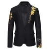 Herrenanzüge Herren Bonzing Blumendruck Smokingjacke Luxus Königsblau Slim Fit Anzug Blazer Männer Hochzeit Party Abendessen Kostüm Homme 3XL