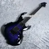 Em estoque E-II FRX FM Rena Azul Roxo Chama Maple Top Guitarra Elétrica Floyd Rose Tremolo Bridge China EMG Pickups 9V Caixa de Bateria Hardware Preto