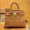 10S Classic Designer Bag Bag Bag Bag Bag Noble Morted America Crocodile Leather All Handmade Original All HardwareHandbag