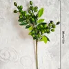 Dekorativa blommor konstgjorda grönt blad olivgren med frukt falsk växt för bröllop dekoration hem arrangemang ornament trädgård dekor