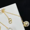 Boucles d'oreilles en perles hypoallergéniques pour femmes, simples, à la mode, marque de luxe, de styliste, boîte haut de gamme, nouvelle collection 2024