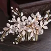 Hair Clips Flower Comb Wedding Accessories Silver Color Rhinestone Headband Bride Jewelry Bridal Tiara Pins