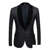 Mens Suits Blazers Fashion Red Pink Black White Blue Patterned Suit Slim Fit Groomsmen Tuxedos For Shawl Collar Jacket Drop Delivery A Dhdbq