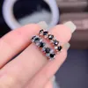 Anéis de cluster Black Spinel Eternity Ring 925 Sterling Silver Pave Casamento Gemstone Aniversário Presente para ela