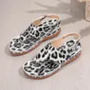 Sandals Women's Summer Wedge Heel Metal Buckle Beach Outer Wear Thick Sole Leopard Print Casual Flip Flops 36-43