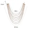 Necklace Earrings Set African Statement Tassel Multi-Layer Bride For Women Choker Chain Wedding Party Prom Accessories