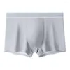 Mutande Boxer in seta di ghiaccio Pantaloncini intimi comodi senza cuciture da uomo Elastico Sexy Migliora Peni U Custodia convessa Boxer Slip