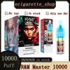 Sigarette elettroniche monouso con penna Vape originale RM Master 10000 Sbuffi da 20 ml Bobina a rete ricaricabile regolabile in aria 0% 2% 3% 5% Vaporizzatore dispositivo 12 gusti