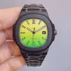 Super U1 Mens Watch Movement Graved Multicolour Dial Automatic Movement rostfritt stål Transparent Back Weterproof Men Sports handledsklockor