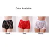 Underpants Mens Sheer Lace Panties Flower Boxer Briefs Sissy See Through Shorts Breathable Seductive Underwear Erotic Lingerie